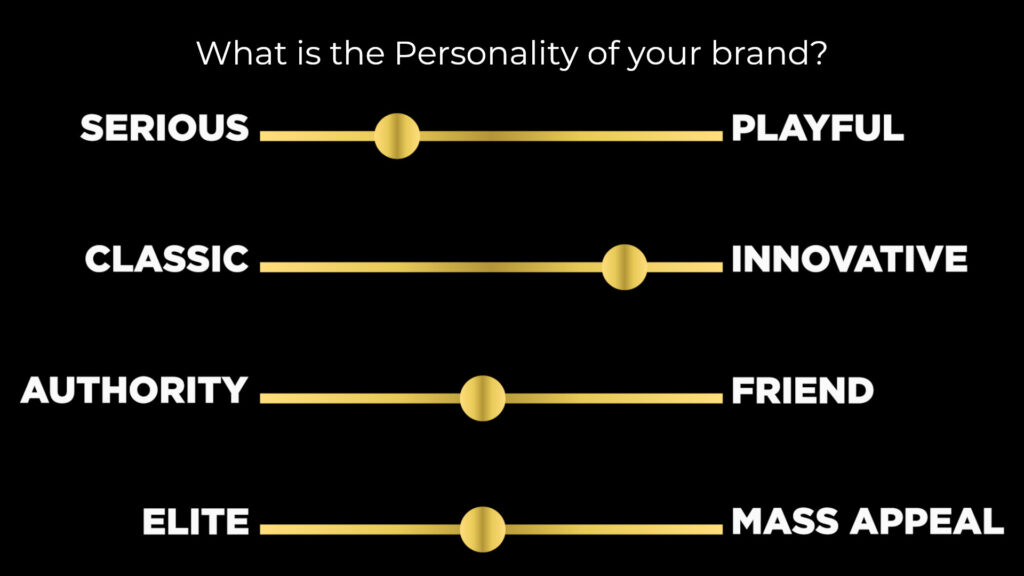 The brand personality sliders.