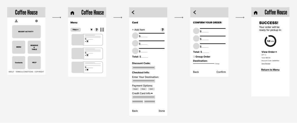 low-fidelity digital wireframes